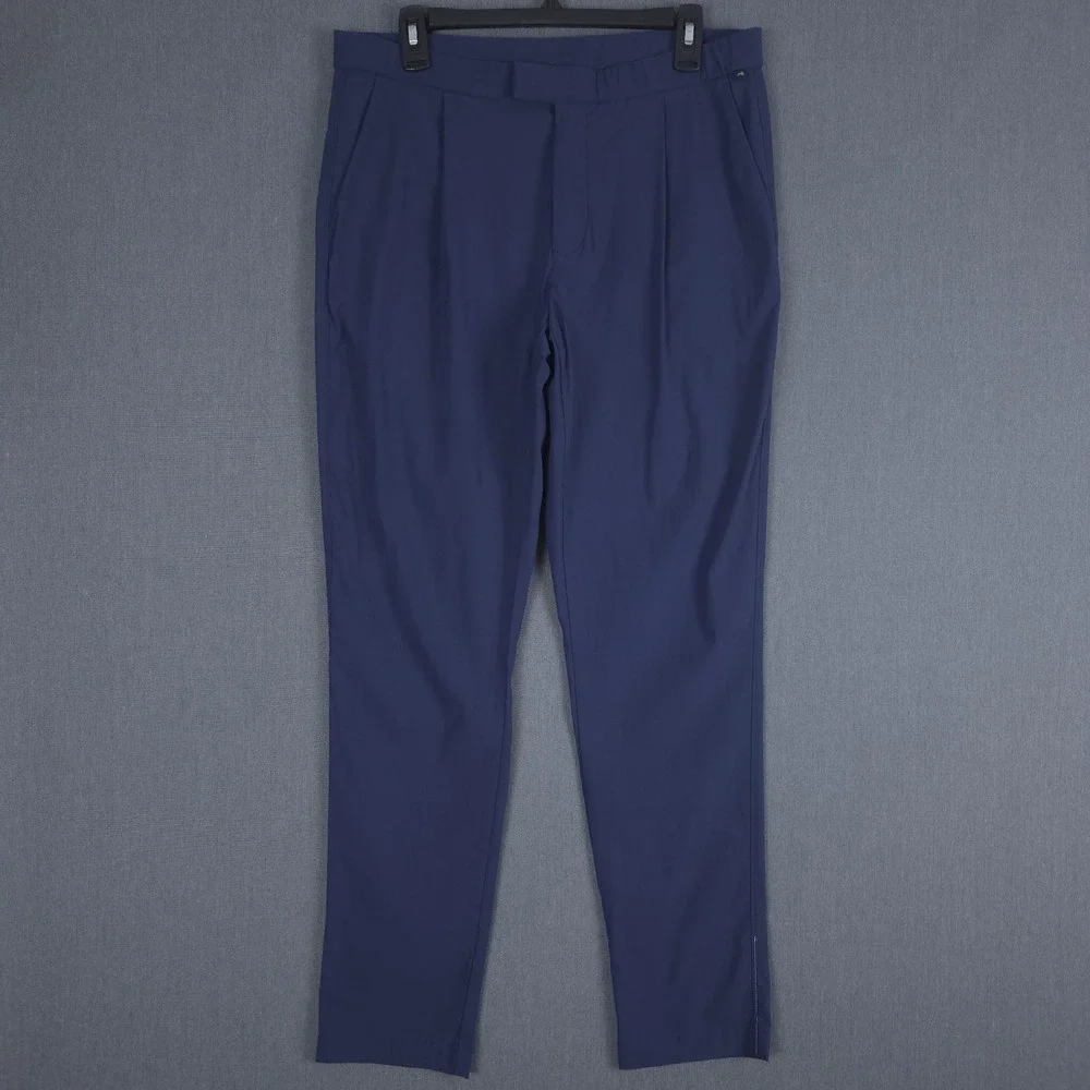 Tracksmith Rapid Transit Pants Men Large Navy Blue Wool Blend Running Activewear